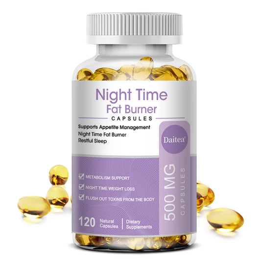 Nighttime Fat Burner, Sleep Supplement & Appetite Suppressant, Metabolism Support, Whole Body Detox, 120 Capsules
