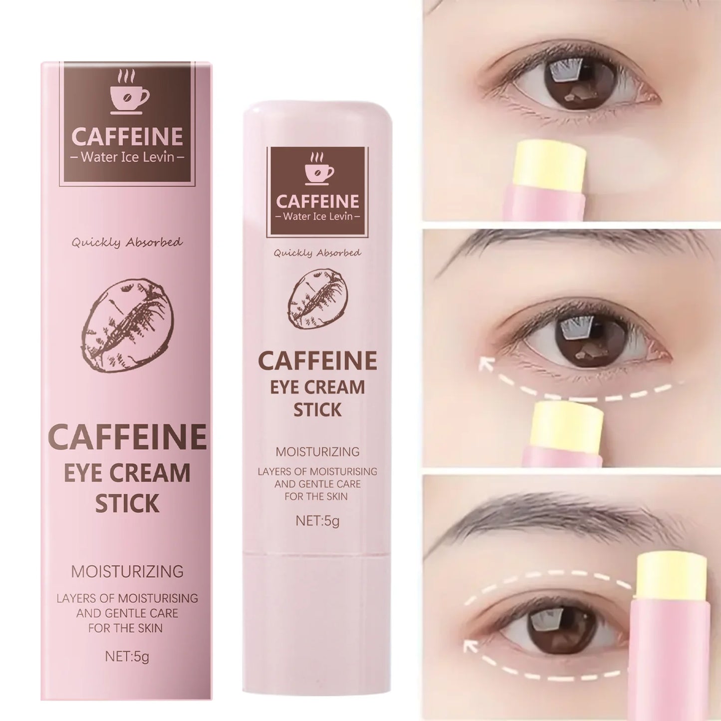 Caffeine eye cream stick nourishes the skin, improves fine lines, relieves eye bags and dark circles, and brightens the eye skin