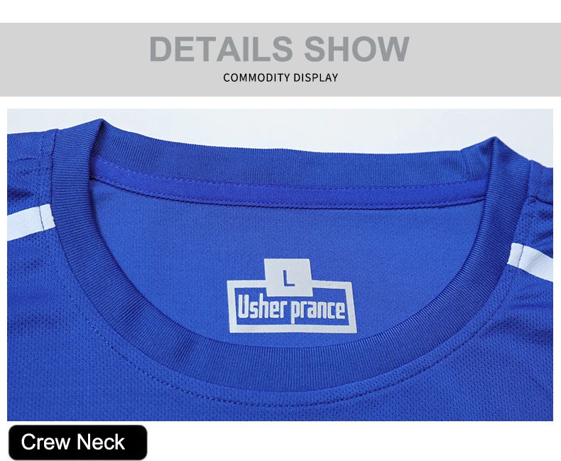 CHRLCK Men's Quick Drying Running Sets Breathable Hiking Fishing T-Shirt Short Soft Elasticity Gym Fitness Suits Outdoor Sports