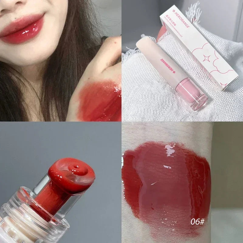 Jelly Lip Gloss Long Lasting Mirror Water Lip Glaze Colored Moisturizing Lipstick Crystal Shiny Lip Tint Korean Lips Care Makeup