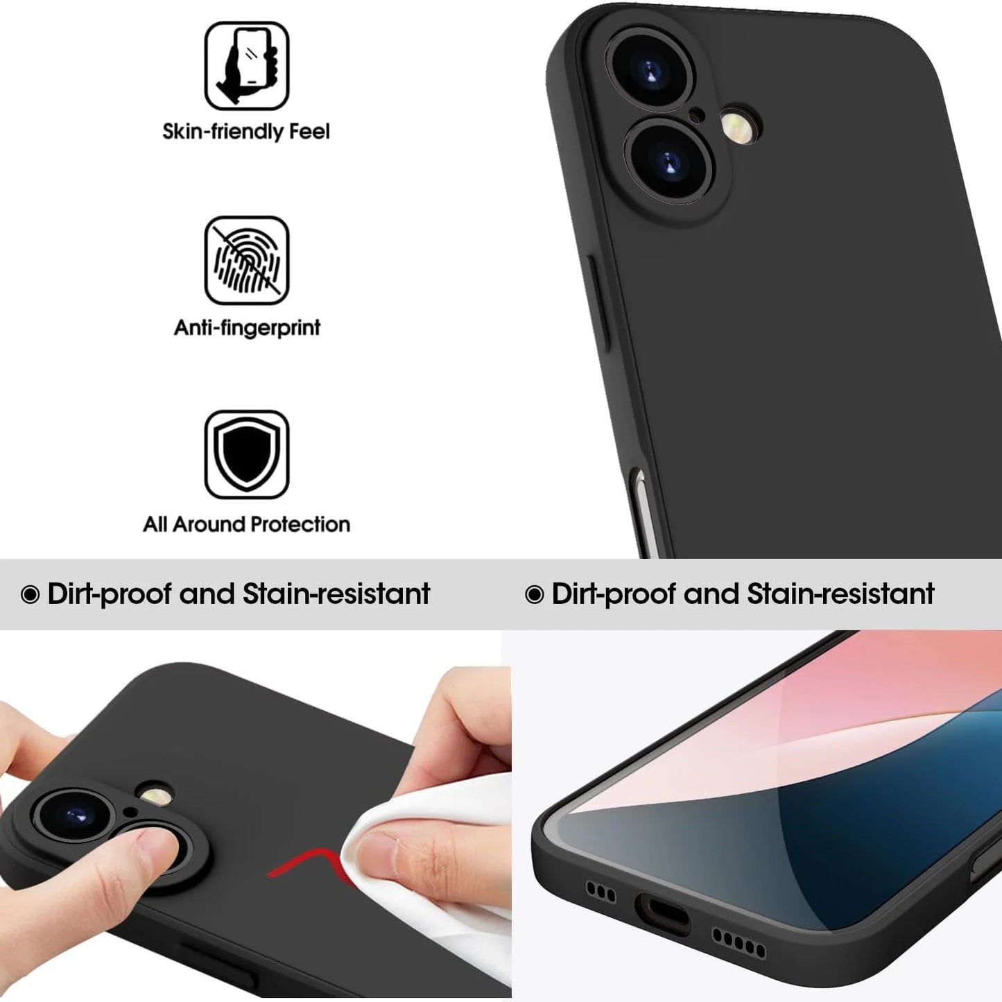 Liquid Silicone Case for iPhone 17 16 15 14 13 12 11 Pro Max 12 Mini iPhone 16 Plus 16e 17 Air Soft Protective Shockproof Cover