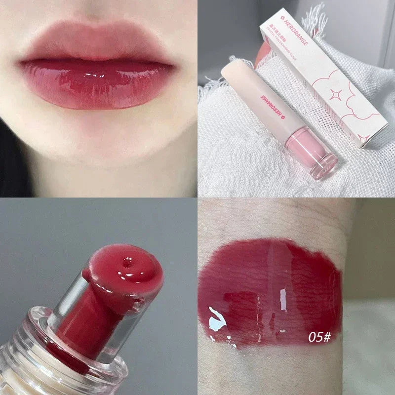 Jelly Lip Gloss Long Lasting Mirror Water Lip Glaze Colored Moisturizing Lipstick Crystal Shiny Lip Tint Korean Lips Care Makeup
