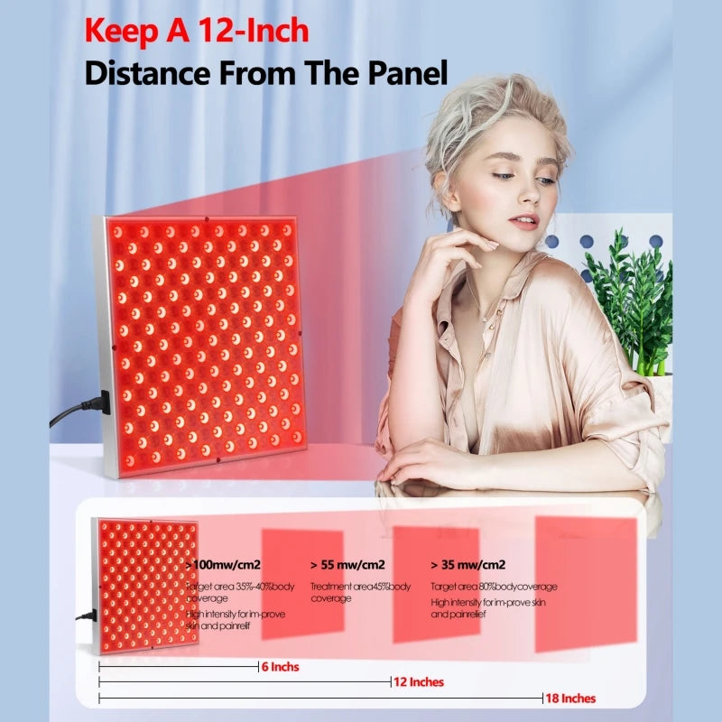 LED Red Light Therapy Panel for Facial Anti Aging Skin Care. Beauty 225 LED Light Body Pain Relief
