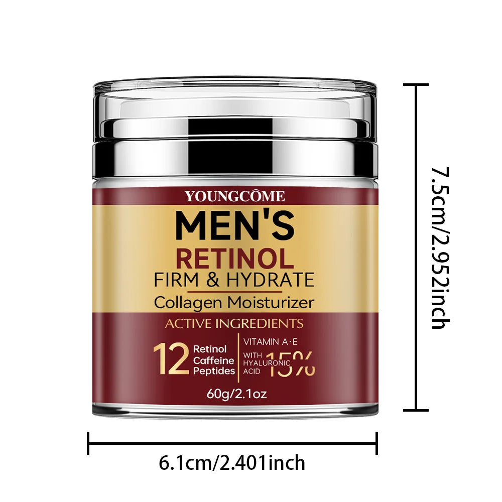 Men's Retinol Firming Face Cream Skincare Moisturizing Collagen Brightening Smooth Wrinkles Facial Face Men Skin Care Treatment