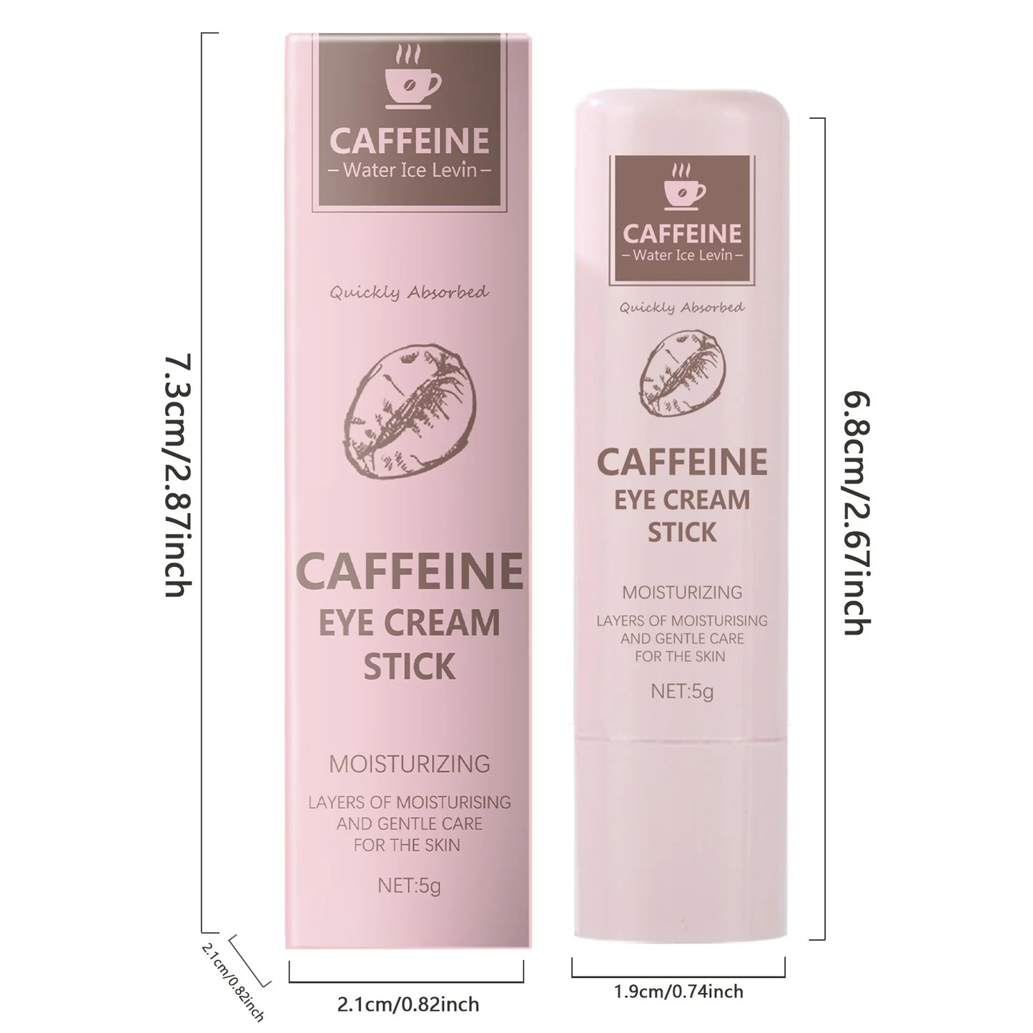 Caffeine eye cream stick nourishes the skin, improves fine lines, relieves eye bags and dark circles, and brightens the eye skin