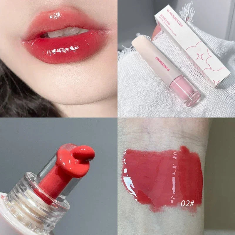 Jelly Lip Gloss Long Lasting Mirror Water Lip Glaze Colored Moisturizing Lipstick Crystal Shiny Lip Tint Korean Lips Care Makeup