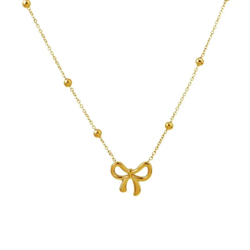 Orexy™ Beads Golden Grace Bow Necklace