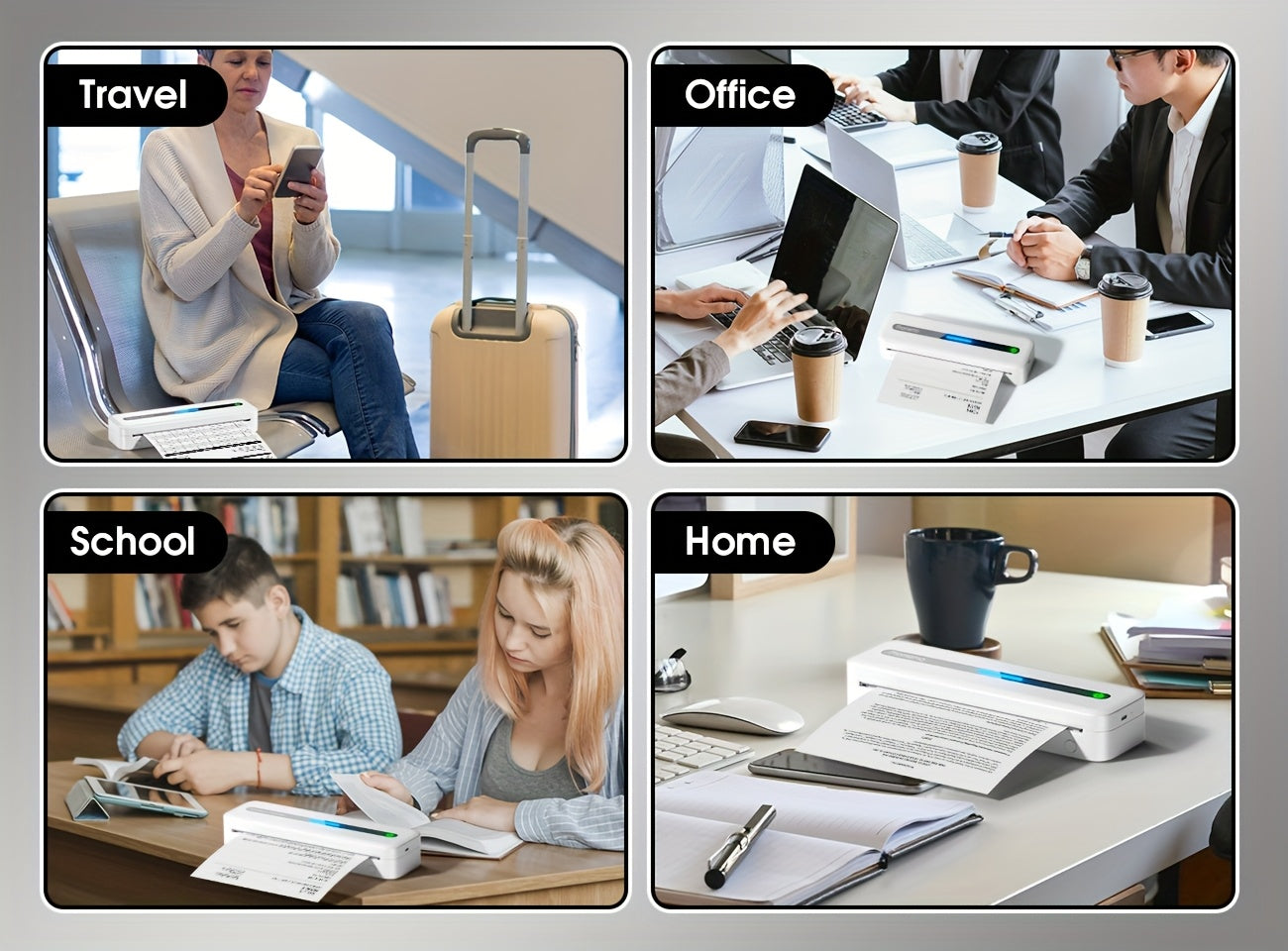 Orexy™ Portable Wireless  Thermal  Printer with  Upgraded  Thermal Paper- For Business Travel